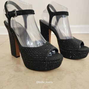 MICHAEL Michael Kors Black Glitter Heels